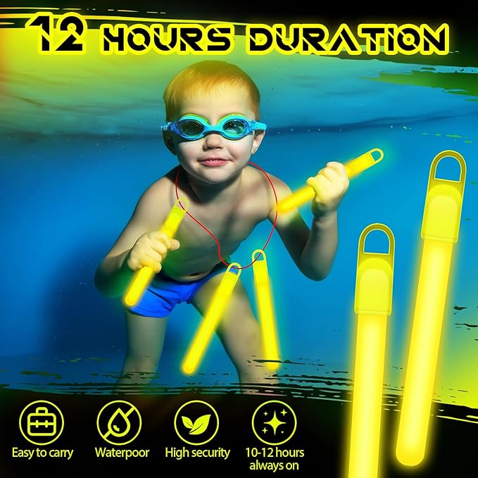 Lewtemi 4" or 6" 100 Pack Bright Glow Sticks Bulk, Glow in The Dark Party - Image 4