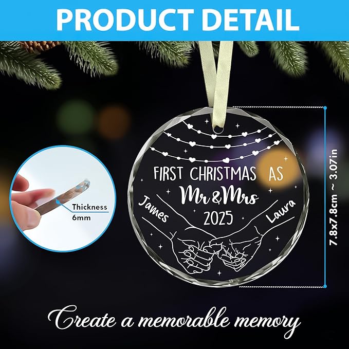 Personalized The Year We Became Mr & Mrs Christmas Ornament - Image 6