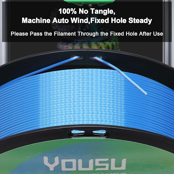 YOUSU 3D Printer Filament Silk PLA Filament Rainbow Color, 1.75mm Tri Color - Image 3
