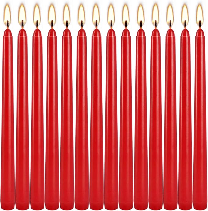 24 Pack Red Taper Candles, 7-8 Hours Burn Time, Smokeless and Dripless - Image 9