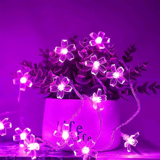 Hot Pink Aesthetic Flower Lights String Indoor Decorations, 33Ft 100 LED - Image 9