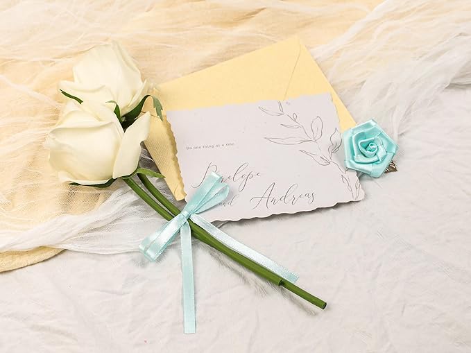 Light Blue Satin Ribbon 1/4 inch X Continuous 100 Yards, Single Face Polyester - Image 6