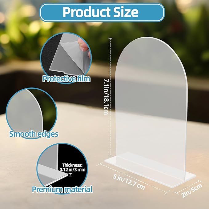 9 Pack Acrylic Wedding Signs 5 x 7 Inch DIY Blank Table Number - Image 3