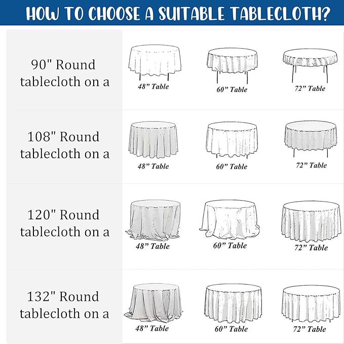8 Pack Premium Round Tablecloth 120 Inch Round Table Covers Washable Polyester - Image 7