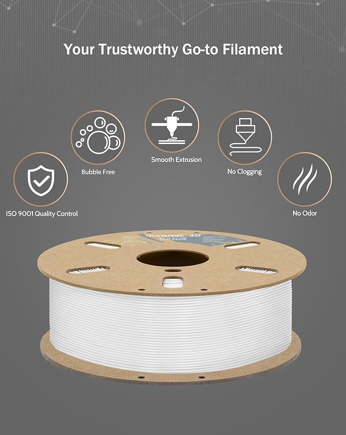 DURAMIC 3D PLA+ Filament 1.75mm 2Kg Black + White, PLA Plus Filament 2 Pack 1kg - Image 5