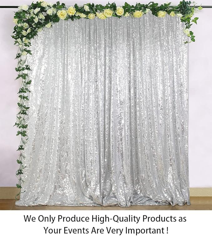 ShiDianYi 8FTx10FT Silver Sequin Photography Backdrop - Image 2