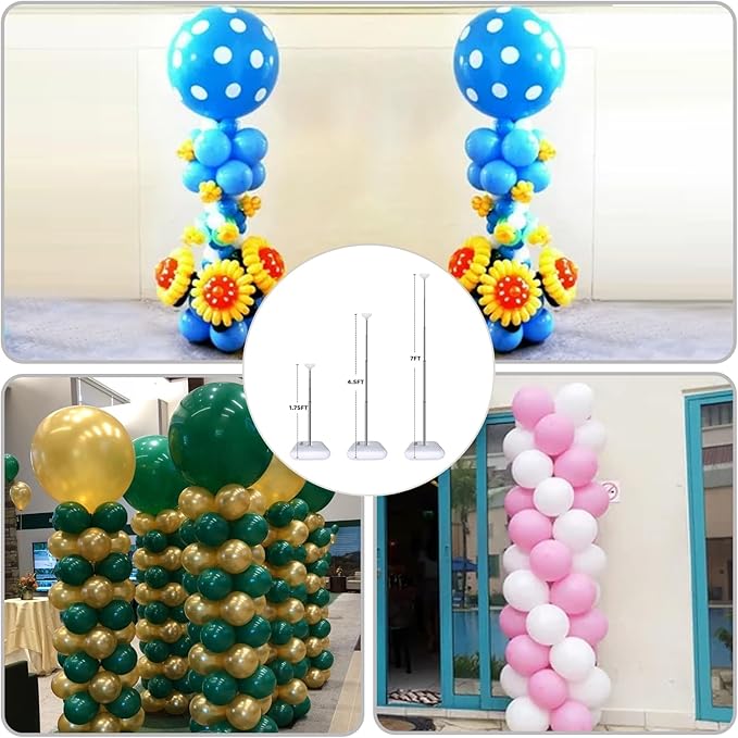 Paready Silver Balloon Column Stand Kit, 7 FT Height Adjustable Metal Balloon - Image 8