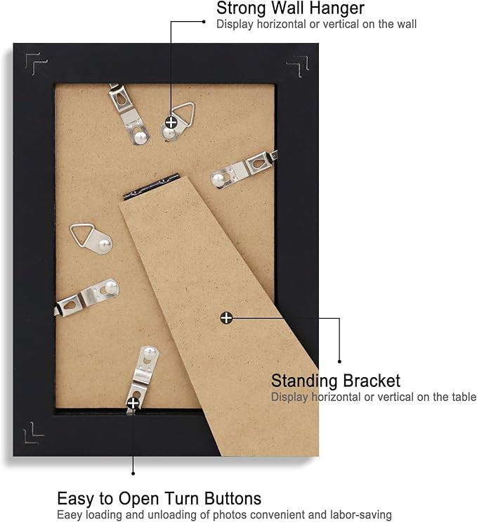 4x6 Picture Frame Set of 4, High Definition Glass Black Picture Frame, 4 x 6 - Image 5