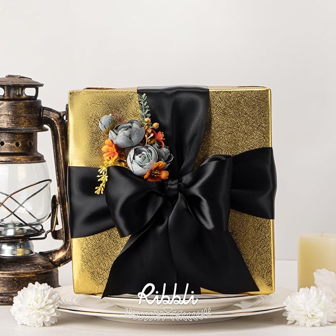 Ribbli Black Double Faced Satin Ribbon, 3” x Continuous 10 Yards, Use - Image 3