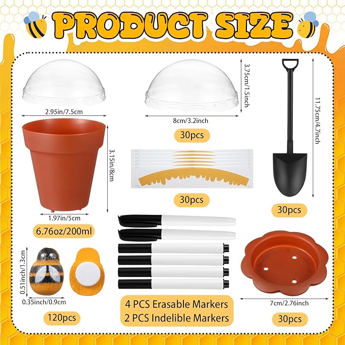 30 Sets Mini Honey Bee Pots - Image 2