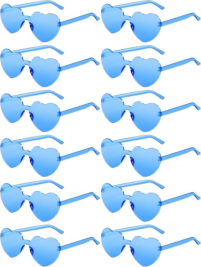 12 Pairs Heart Shaped Sunglasses by AGGKKY
