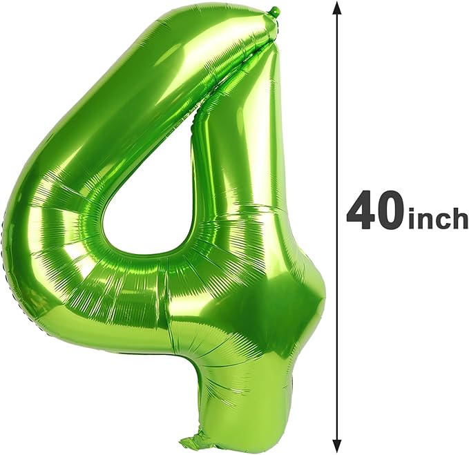 40 Inch Light Green Large Number 4 Birthday Balloon, Giant Number Four 14 24 34 - Image 2