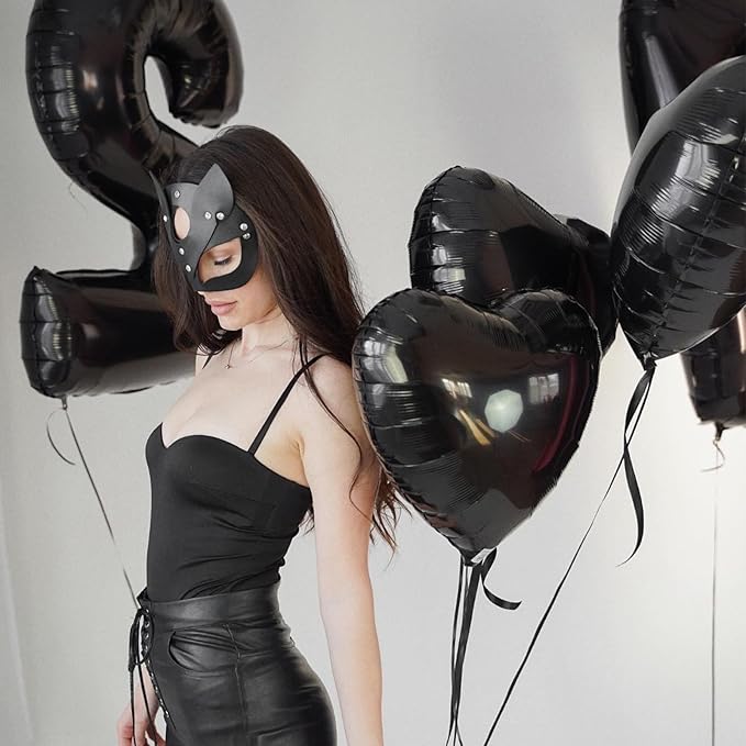 Black Heart Balloons, 18Inch Helium Polyester Film Balloon - Image 3