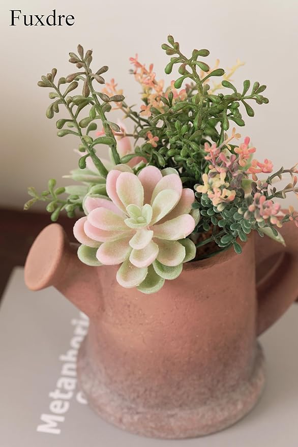 2-Pack Artificial Succulent Plants in Vintage Pots - Image 5