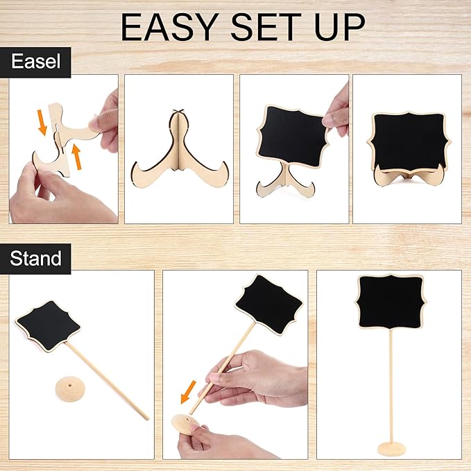 LotFancy 20 Pack Mini Chalkboard Signs - Image 4