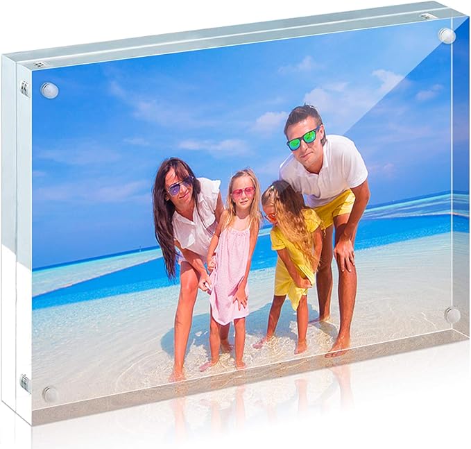 HELPLEX Acrylic Frames, 2 Pack 4x6, 20mm Thicker Frameless Clear Frame - Image 7