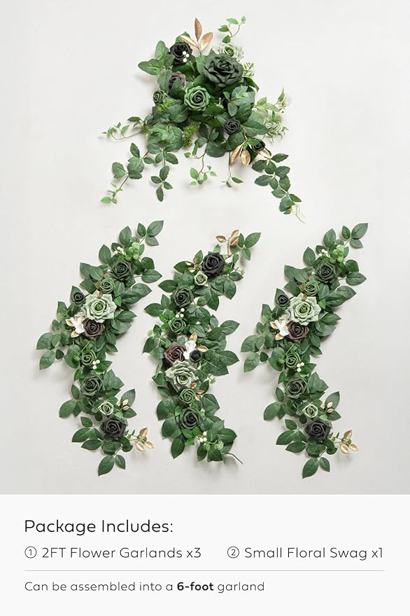 Ling's Moment Flower Garland - 6FT Eucalyptus & Rose - Sweetheart Table Decor - Image 5