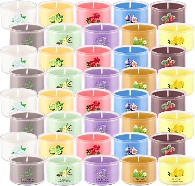 40 Scented Candle Set, 10 Fragrances, 35g Natural Soy Wax Candles - Image 6