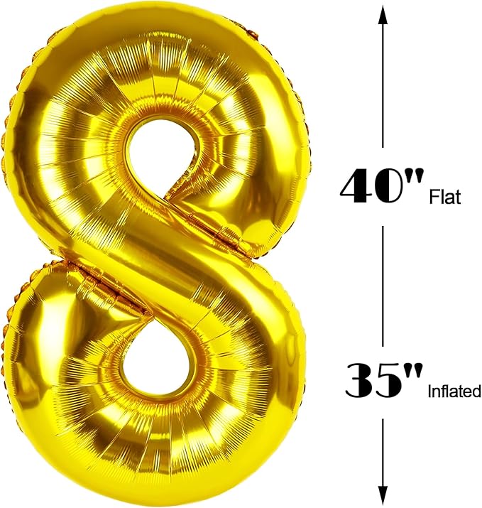 Helium Foil Gold Number 18 81 Balloon 40 Inch, Mylar Eight Numbers 18 81 - Image 3
