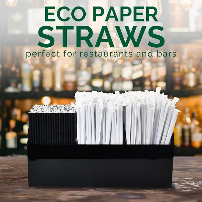 Black Paper Drinking Straws Bulk Individually Wrapped - Image 5