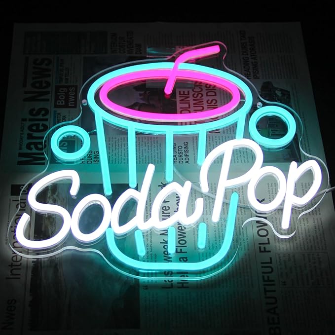 Soda Pop Neon Sign Drink Neon Lights Dimmable Beverage Cup LED Signs - Image 7