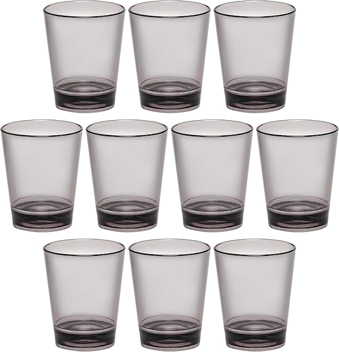 DISCOUNT PROMOS Translucent Plastic Shot Glasses 1.5 oz. Set of 10, Bulk Pack by DISCOUNTPROMOS
