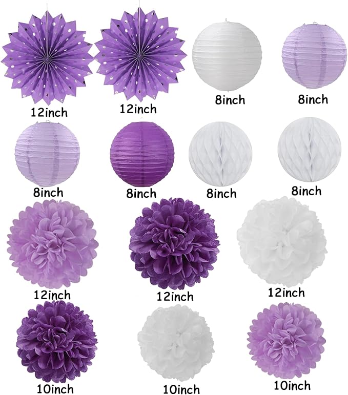Purple-White Lavender Party Decorations Streamers - Image 2