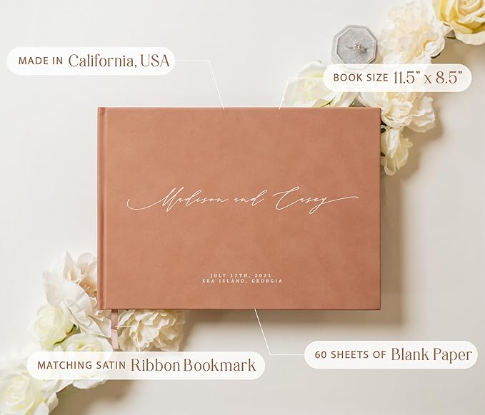 MUUJEE Personalized Guestbook in Old Rose - Image 3
