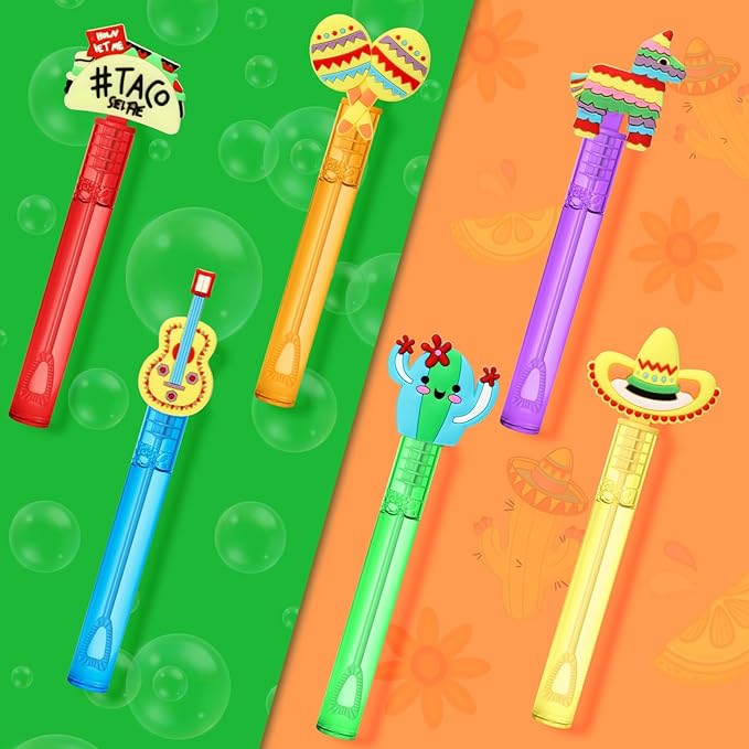 AFZMON 24Pcs Cinco De Mayo Party Favors Bubble Wands - Image 3