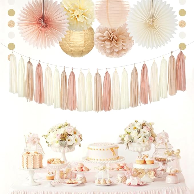 Champagne-Gold Beige 21st Happy-Birthday Party-Decorations - Image 2