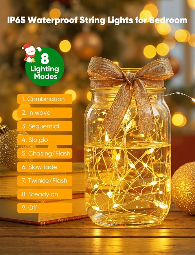 Minetom 12 Pack Fairy Lights Battery Operated String Lights, 8 Modes & Timer - Image 5