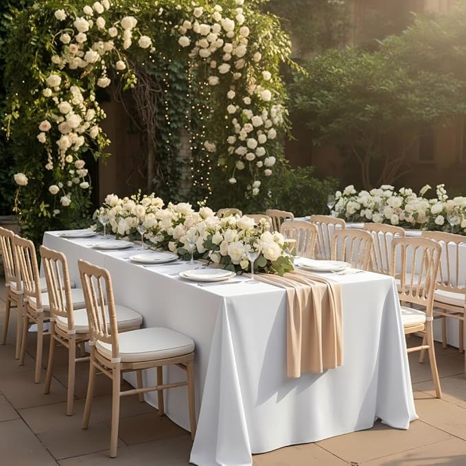 Fitable White Rectangle Tablecloths - Image 2