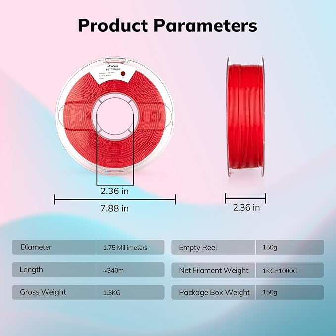 AMOLEN Rapid PETG Basic 3D Printer Filament 1.75mm +/-0.02mm, 500mm/s High - Image 4
