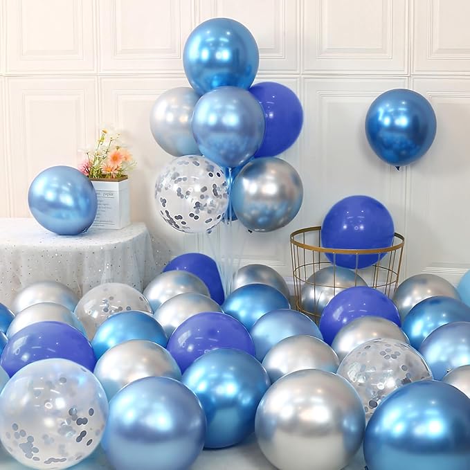 Netnology Blue Silver Balloons Set - Image 4