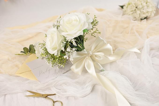 Beige Satin Ribbon 1-1/2 inch X Continuous 100 Yards, Single Face Polyester - Image 6