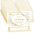 EHWINE 24 Pack Acrylic Sign Holder 4 x 6 Horizontal, Double-Sided Stand up by EHWINE