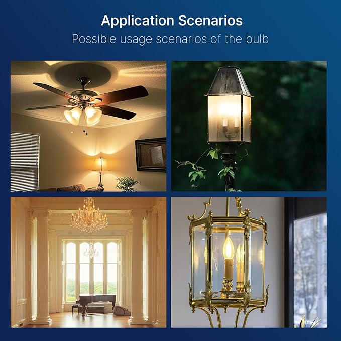 FLSNT 60W Equivalent LED Chandelier Light Bulbs, Dimmable LED B11 E26 - Image 8