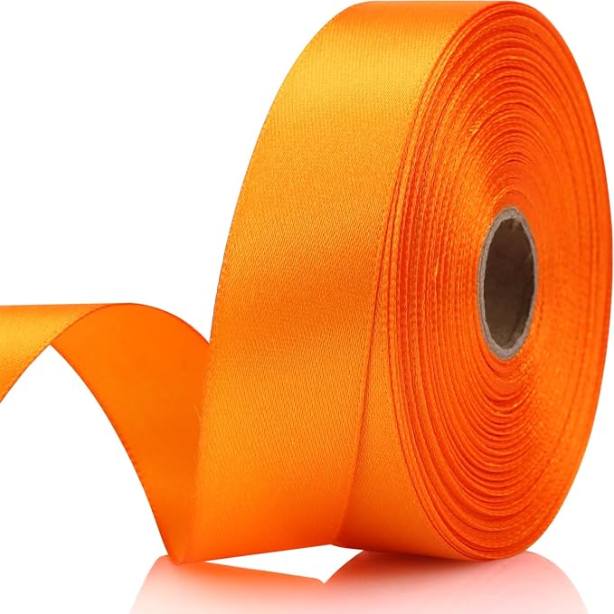 Orange Ribbon 7/8 Inch 30 Yards Satin Craft Ribbon-Single Face Polyester Ribbon by Unknown