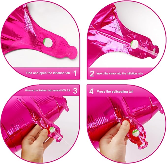 40 Inch Big Hot Pink Number 2 Balloon Birthday Decoration, Number 2 Helium - Image 3