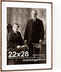 22x28 Frame with Mat to 18x24 Picture Frames USA-Sourced Natural Solid Walnut by Dreamland