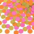 Hot Pink Orange and Gold Confetti Table Decoration by MOWO