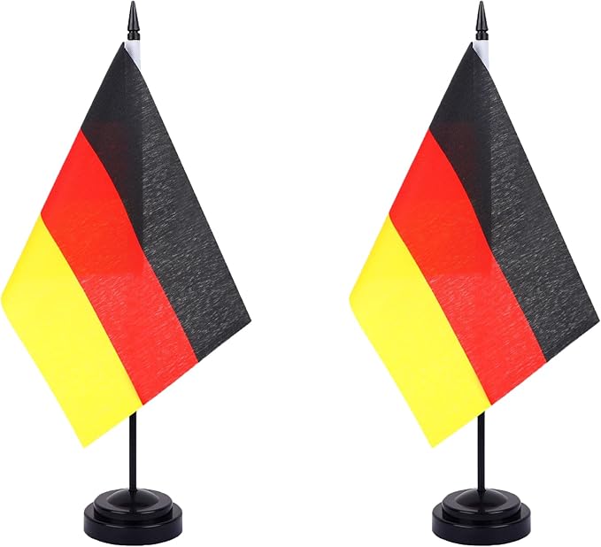 Germany Desk Flag 12" Solid Pole Deluxe Set German Flags Banner Mini Small by Unknown