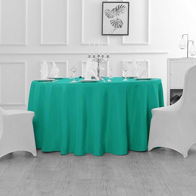 Fokitut 2 Pack Waterproof Round Tablecloth, 90 Inch, Stain Resistant and - Image 5