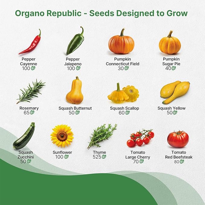 Organo Republic 25 Summer Vegetable & Herb Garden Seeds Variety Pack - Image 4