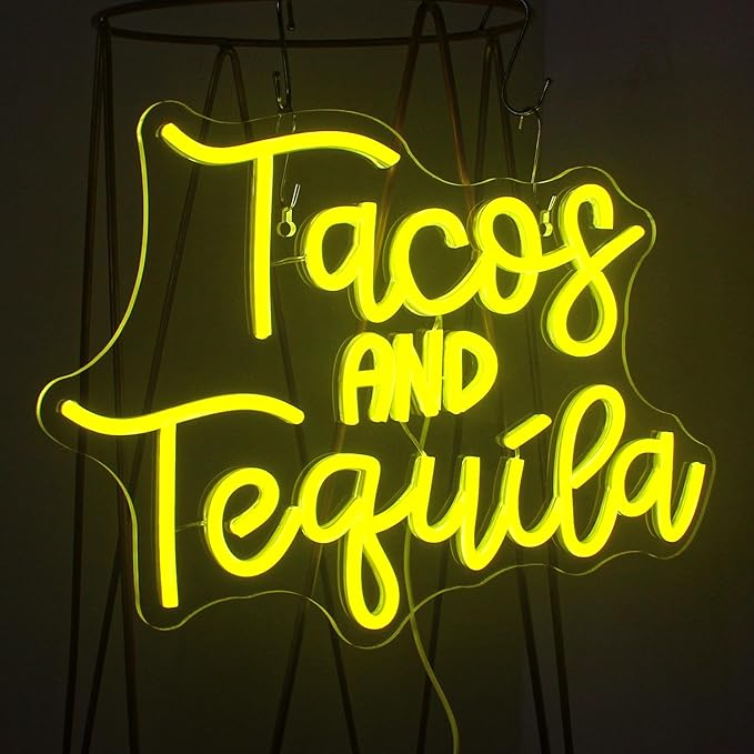 Looklight Tacos and Tequila Neon Sign, Taco Led Neon Signs - Image 2