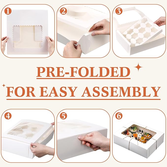 36 Pack Cupcake Boxes Hold 12 Standard Cupcakes Disposable Cupcake Containers - Image 7