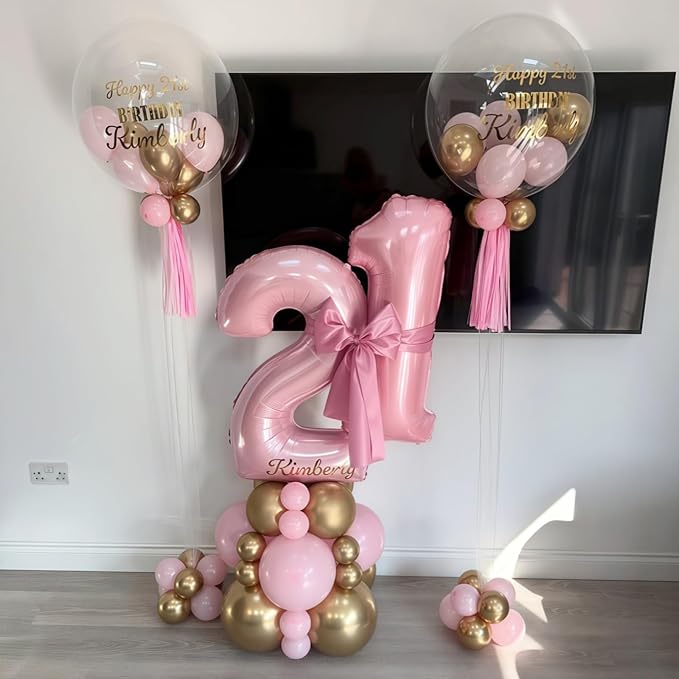 Number 15 Balloon Pastel Pink, Giant Number 1 & 5 Helium Foil Balloon - Image 7
