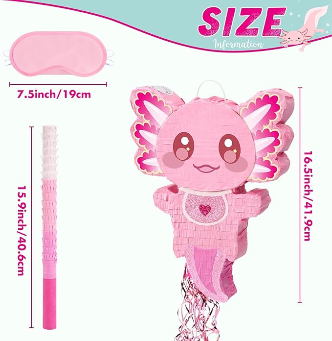 WERNNSAI Pink Axolotl Pinata - Image 3