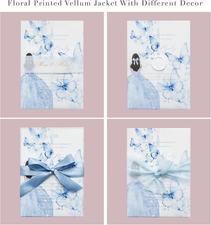 PONATIA 50 PCS Vellum Jackets for 5x7 Invitations - Image 3