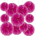 Tissue Paper Pom Poms, Fuchsia Tissue Paper Flowers, Hanging Flower Balls by Tisspoms
